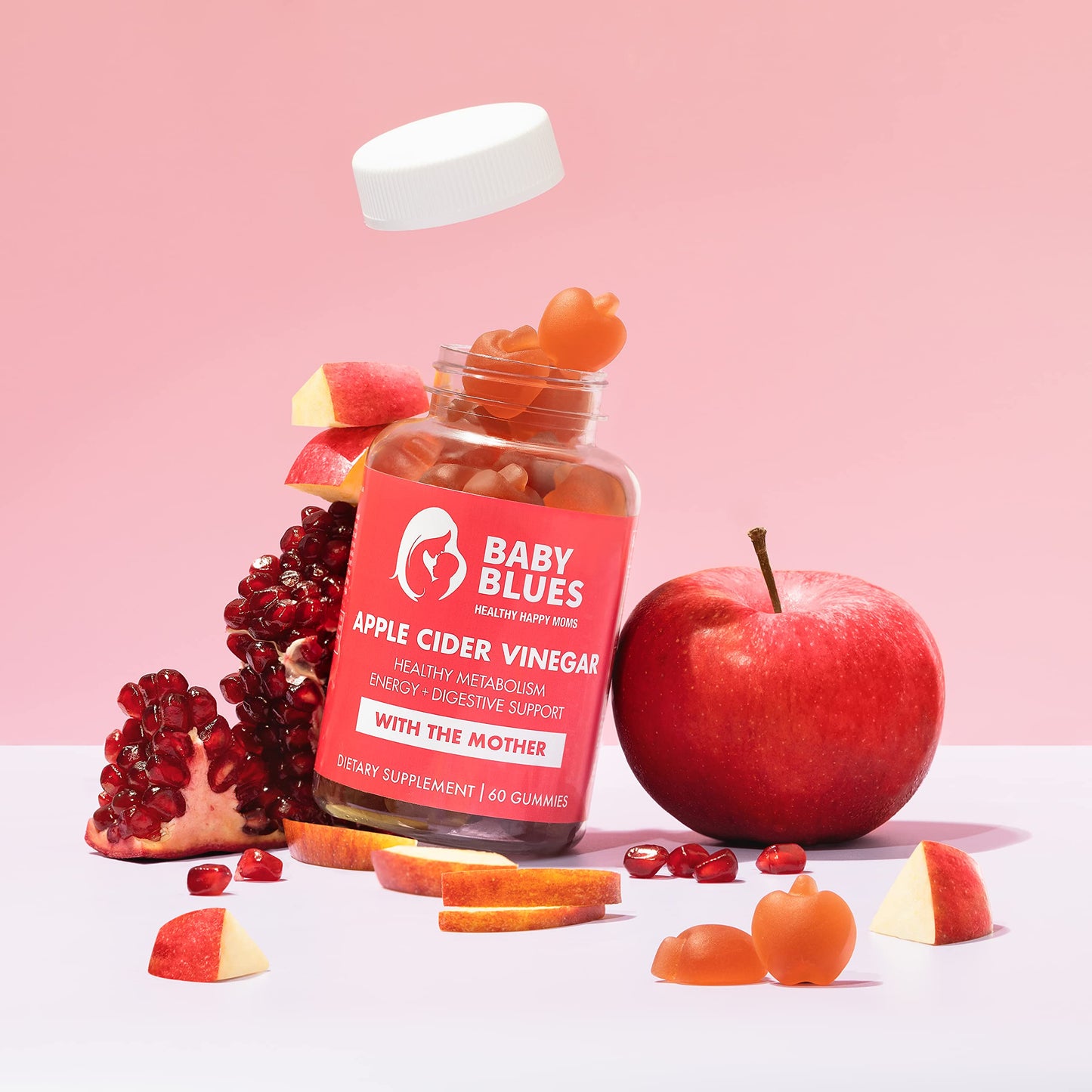 Baby Blues Apple Cider Vinegar Gummies - Vegan, Non-GMO & Gluten-Free, Postpartum Dietary Supplement
