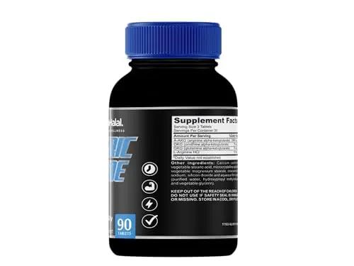 VitaHalal Nitric Oxide Supplement - Powerful Nitric Oxide Booster for Men to Support Blood Pressure, Healthy Blood Flow, Supplement for Men - Natural Energy Boost, L-Arginine Non-GMO Capsules