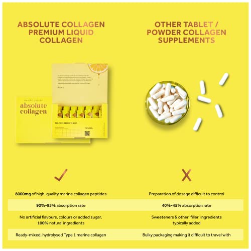 Absolute Collagen Marine Liquid Collagen Supplement for Women - 8000mg Collagen in Each Sachet Absolute Collagen