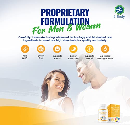 1 Body Vitamin B Complex – 5-MTHF Folate with B1, B2, B5, B6