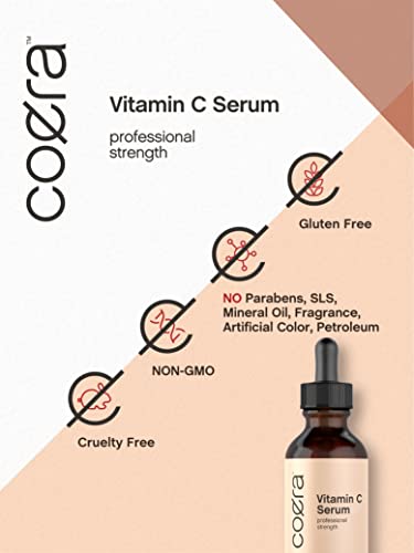 Vitamin C Serum for Face | 2 oz | Brightening Serum for Dark Spots | Paraben & SLS Free Coera