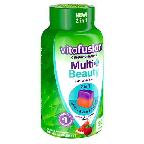 Vitafusion Multivitamin Plus Beauty – 2-in-1 Benefits – Adult Gummy with Hair, Skin & Nails Vitafusion
