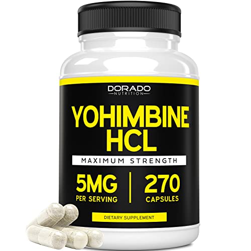 Yohimbine HCL 5mg For Men and Women (270 Capsules) - More Potent Than Yohimbe 