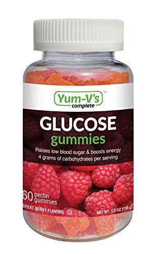 YumVs Complete Glucose Gummies, Raspberry Flavor, (60 Ct); Chewable YUM-V'S