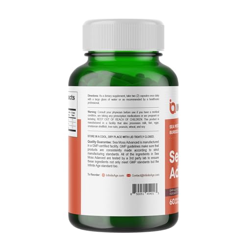 INFINITE AGE: 1250mg Sea Moss Advanced Superfood - High-Potency, Vegan INFINITE AGE