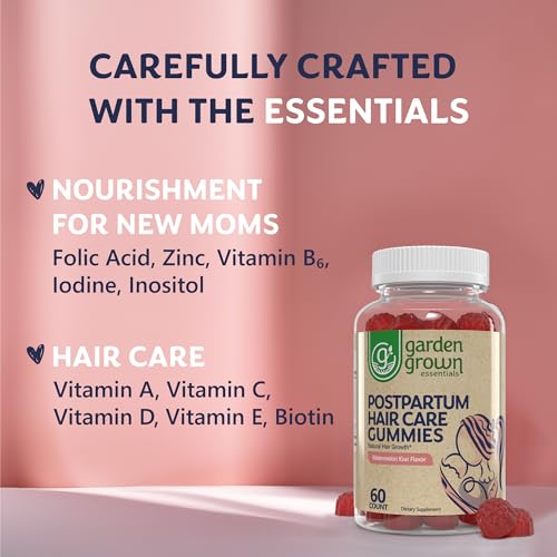 Womens Postpartum Hair Loss Gummies - Formuated for Postnatal Hair Care, Growth Garden Grown Essentials