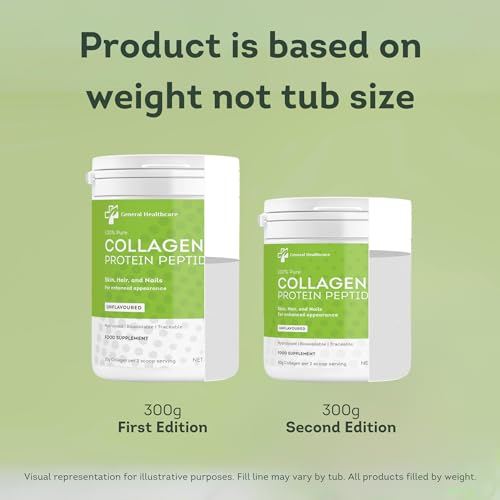 100% Pure Collagen Powder Protein Peptides - General Healthcare 300g Supplement General Healthcare