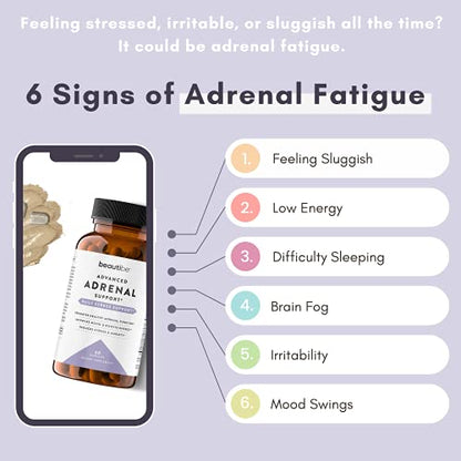 Adrenal Support for Women & Men – Cortisol Manager – Natural Stress Relief Supplement BeautiBe
