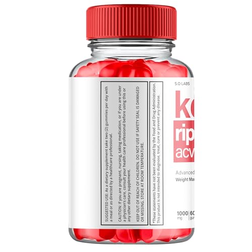 (5 Pack) Keto Ripped ACV Gummies, Keto Ripped ACV Gummies Advanced Weight Loss S.O Labs