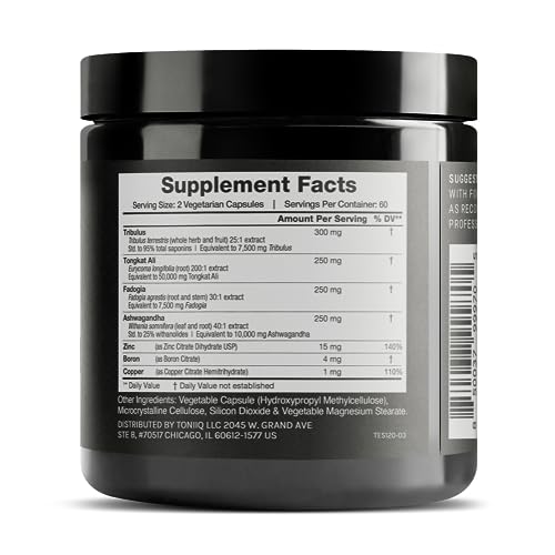 Elite T Formula: 75,000mg Power Capsules - Enhanced with Tribulus (95% Saponins) Toniiq