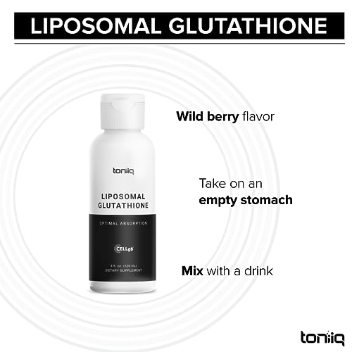 Lab Tested Ultra Bioavailable Liposomal Glutathione - 4 fl. oz Mixable Wild Berry Natural Toniiq