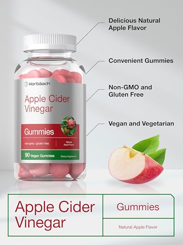 Horbaach Vegan Apple Cider Vinegar Gummies | 90 Count | ACV Supplement | Natural Horbäach