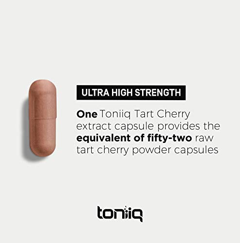Toniiq Ultra High Strength Tart Cherry Capsules - 52,000mg 52x Concentrated Extract Toniiq