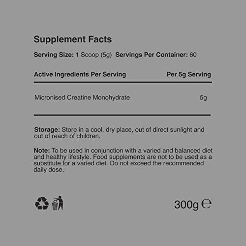 Warrior Creatine Monohydrate Powder – 300g – Micronised for Easy Mixing Warrior