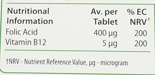 Vitabiotics Ultra Folic Acid Tablets 400 mcg Vitamin B9 with Vitamin B12-60 Tablets Vitabiotics Ultra