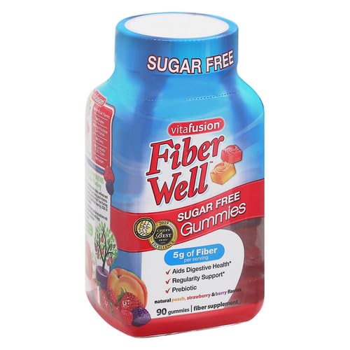 Vitafusion Fiber Well Sugar Free Fiber Supplement, Peach, Strawberry And Blackberry Vitafusion