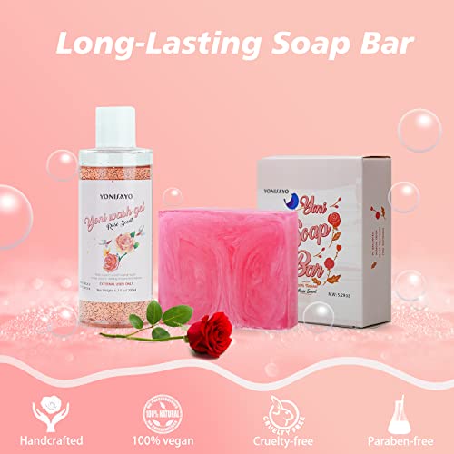 Yoni Wash & Yoni Oil & Yoni Soap for Women Set, 5.29oz Yoni Soap Bar, 2 * 30ml Feminine Oil, 6.7 fl.oz yonisayo