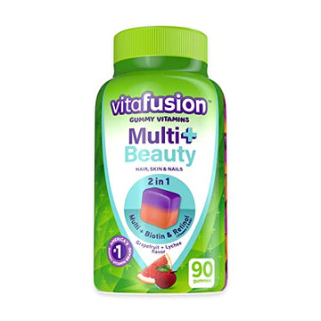 Vitafusion Multivitamin Plus Beauty – 2-in-1 Benefits – Adult Gummy with Hair, Skin & Nails 