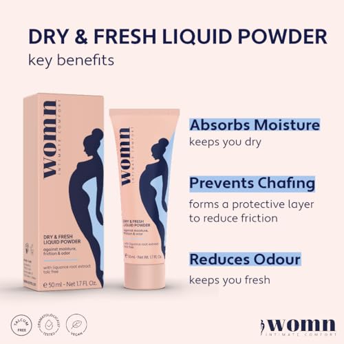 womn Intimate Comfort DRY & FRESH LIQUID POWDER – talc-free liquid body powder against moisture womn