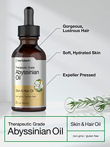 Abyssinian Oil 4 fl oz | Hair and Skin Oil | 2 Pack of 2oz | Paraben, SLS and Fragrance Free Horbäach