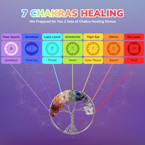 WVIOUOPU Healing Crystals and Chakra Stones Set - 13 Pcs Real Raw Healing Chakra Stones WVIOUOPU