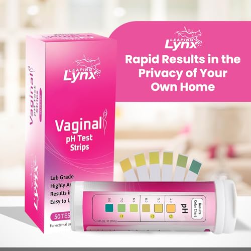 5-Minute Vaginal pH Test Kit for Women - 50 Premium-Quality Vaginal Heath pH Test Strips Included Leaping Lynx