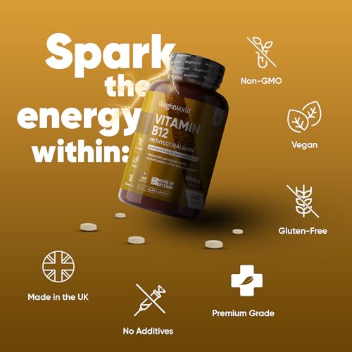 Vitamin B12 Tablets High Strength – 1000mcg Vegan B12 Supplement – 450 Pure Methylcob WeightWorld