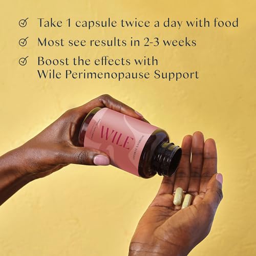 WILE Perimenopause Supplement for Women Stress Support, Ashwagandha Supplements WILE