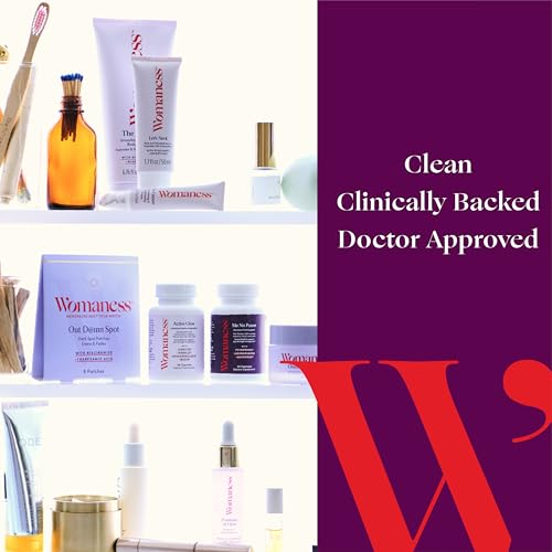 Womaness Active Glow Hair Skin and Nails Vitamins - Biotin, Longvida Curcumin & Hyaluronic Acid Womaness