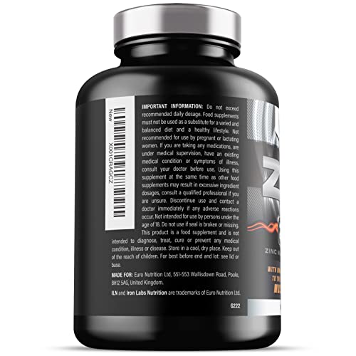 ZM6 - High Strength Zinc Magnesium Supplement - Zinc & Magnesium for Muscle Function Iron Labs Nutrition