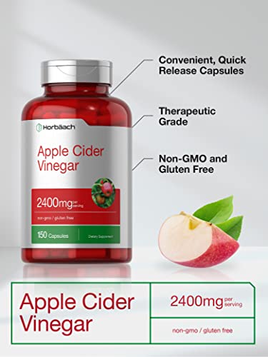 Horbaach Apple Cider Vinegar Capsules | 2400mg | 150 Count | Non-GMO, Gluten Free Horbäach