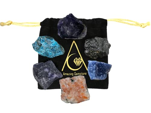 Weight Loss Crystals and Stone Sets Manifestation, Set of 6 Black Tourmaline, Amethyst Amazing Gemstone