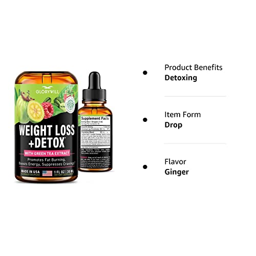 Weight Loss Drops Natural Detox Made in USA - Diet Drops for Fat Loss - Effective Appetite FQQF