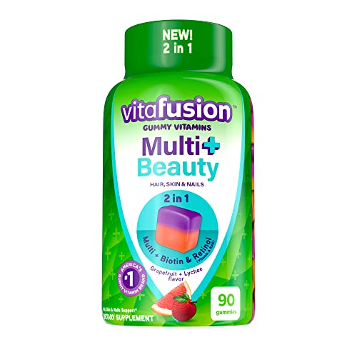 Vitafusion Multivitamin Plus Beauty – 2-in-1 Benefits – Adult Gummy with Hair, Skin & Nails Vitafusion