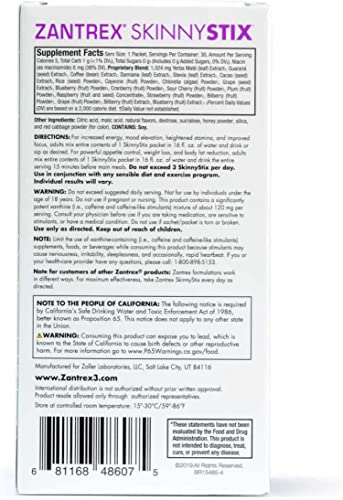 Zantrex SkinnyStix Energy Powder – Increase Energy, Heighten Focus, Boost Mood 