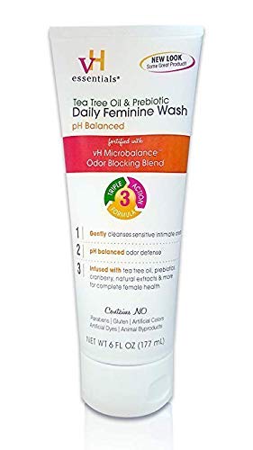 vH essentials Intimate Feminine Wash - pH Balanced with Tea Tree Oil, Cranberry, Prebiotics, Lavender vH essentials