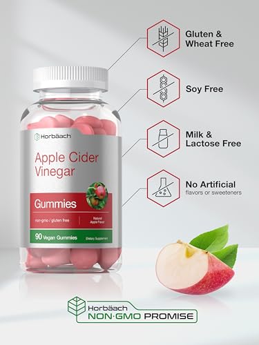 Horbaach Vegan Apple Cider Vinegar Gummies | 90 Count | ACV Supplement | Natural Horbäach