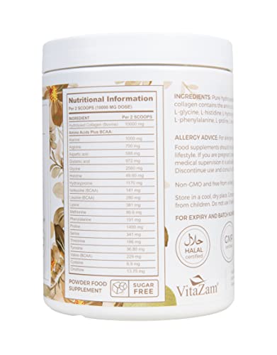 Vitazam Fine Diamond Bovine Collagen Powder - Hydrolyzed Type 1 & 3 Collagen Powder Protein VitaZam