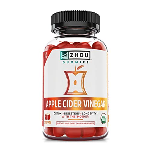 Zhou Nutrition Apple Cider Vinegar Gummies with The Mother, ACV Detox & Cleanse