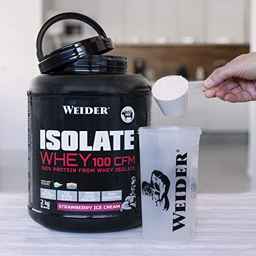Weider Isolate Whey 100 CFM (2kg) Strawberry Ice Cream Flavour. Protein Powder with 25g Proteins Weider
