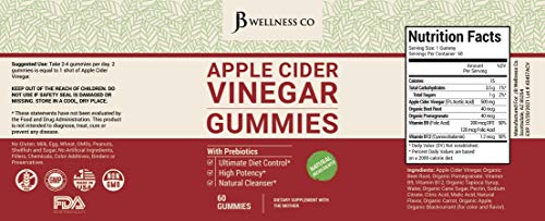 (2-Pack | 120 Gummies) Premium Apple Cider Vinegar Gummies - Raw, Natural, Unfiltered ACV 