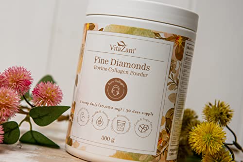 Vitazam Fine Diamond Bovine Collagen Powder - Hydrolyzed Type 1 & 3 Collagen Powder Protein VitaZam