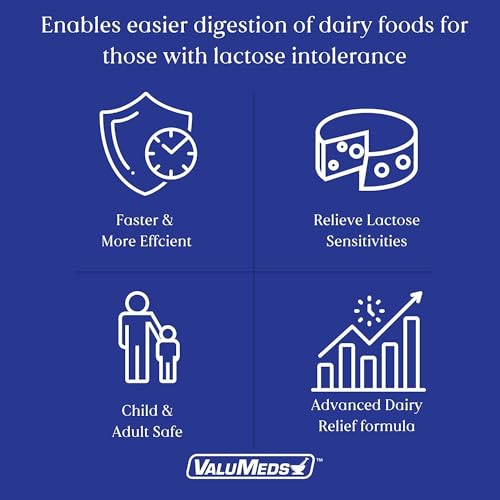 ValuMeds Fast Acting Dairy Relief Lactose Enzymes, 120 Softgels, Help Prevent Gas ValuMeds