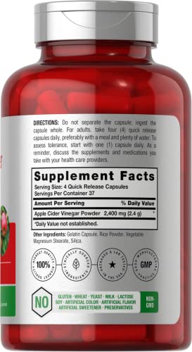 Horbaach Apple Cider Vinegar Capsules | 2400mg | 150 Count | Non-GMO, Gluten Free Horbäach