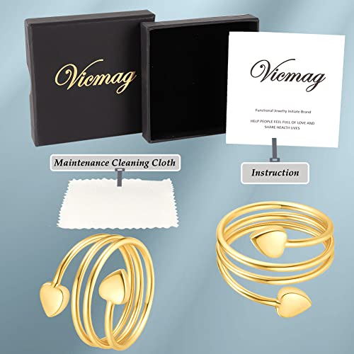 Vicmag Copper Magnetic Ring for Women, Lymphatic Drainage Ring Ladies Fingers Vicmag