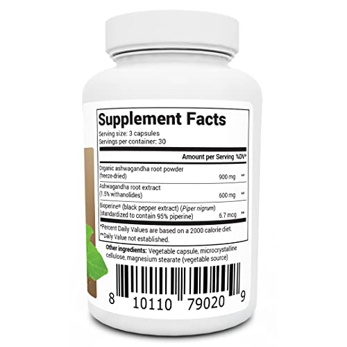 Dr. Berg Ashwagandha Capsules 1500mg - Includes Organic Ashwagandha Root Dr. Berg Nutritionals