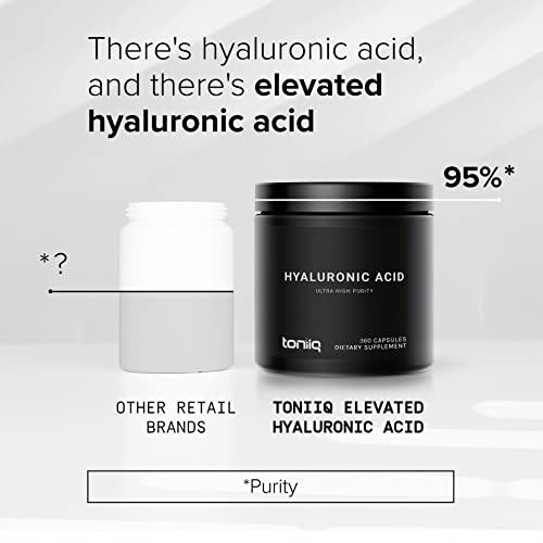 Toniiq Ultra High Purity Hyaluronic Acid Supplements - 95%+ Highly Purified and Bioavailab Toniiq