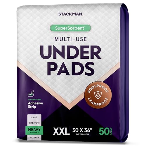 XXL Bed Pads, 5-Layer Disposable 30 x 36 Chucks Pee Pads for Incontinen Stack Man