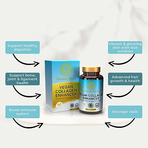 Vegan Collagen Supplement for Women & Men - 60 Advanced Collagen Booster Tablets Internal Youth