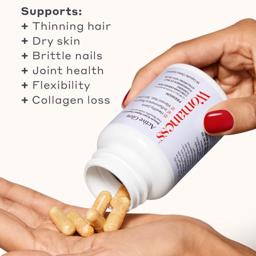 Womaness Active Glow Hair Skin and Nails Vitamins - Biotin, Longvida Curcumin & Hyaluronic Acid Womaness